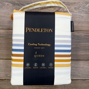 Pendleton Queen Sheet Set Ivory Westland Stripe Cooling Technology 4pc New
